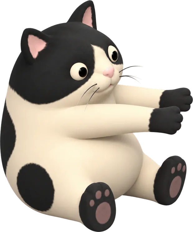 One cat reaching out